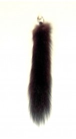 Dark Brown Sable fur tail - Key chain